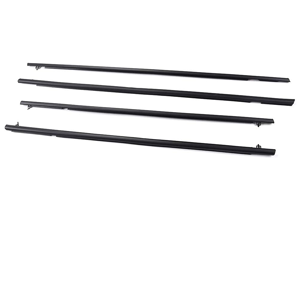 4PCS Weatherstrip Window Seal Compatible for Honda Civic 4 Door 2006-2011 Outside Trim Seal Belt Black