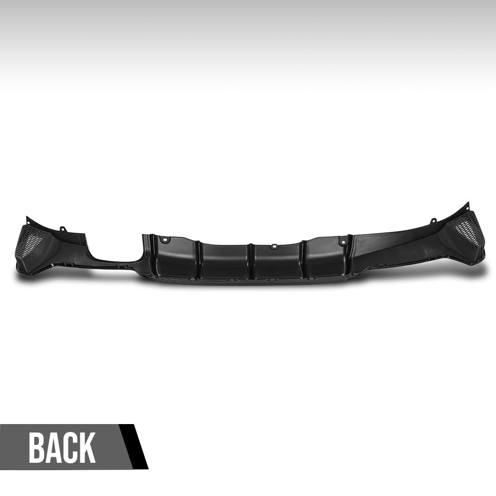 G-PLUS Rear Diffuser Compatible with BMW 4 Series F32 F33 F36 2014-2020 (w/M Sport Bumper), Fit BMW F32 4 Series 2 Door Coupe 2014-2019 M Performance Style (Single Sided Dual Output) Glossy Black