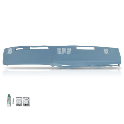 G-PLUS TPE Dashboard Dash Cover Panel W/Adhesive Compatible with 1981-1987 Chevy GMC Full Size Pickup/1981-1991 Chevy GMC SUV Dash Cover Bezel Parts 18601NTL(Light Blue)