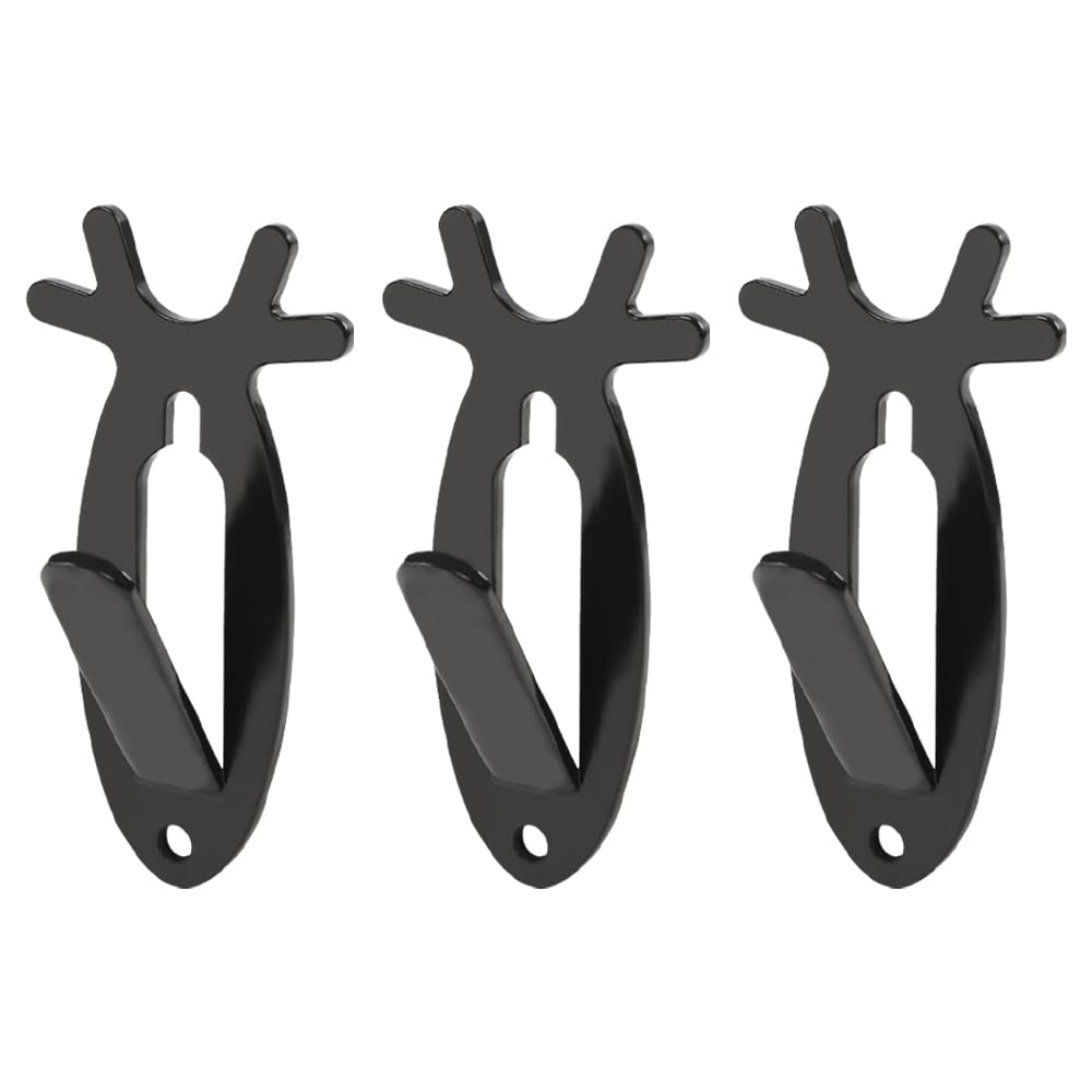 G-PLUS Black 3PCS Wall Hanger Hook European Antler Style Wall Mount Bracket for Hanging Mounting Elk Deer Antelope Living Room Bedroom Home Decor