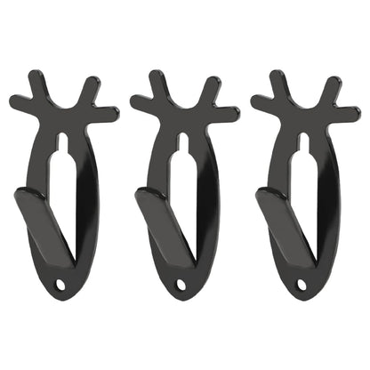 G-PLUS Black 3PCS Wall Hanger Hook European Antler Style Wall Mount Bracket for Hanging Mounting Elk Deer Antelope Living Room Bedroom Home Decor