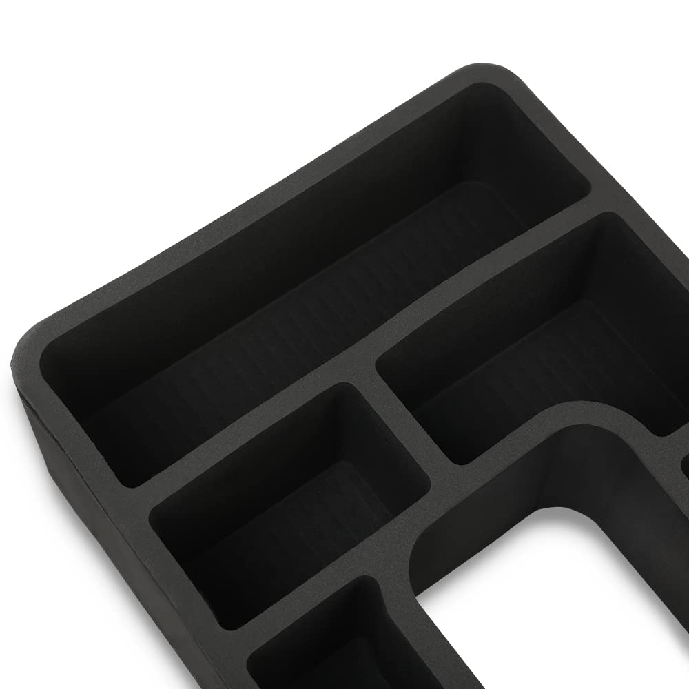 G-PLUS Floor Console Black Organizer Inserts 2 Pc Set Compatible with 1978-1996 Ford F150 F250 F350 Bronco