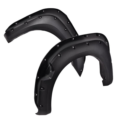 G-PLUS Pocket Riveted Fender Flares, Compatible with Nissan Titan 2004-2015 W/o Bedside Lockbox, Front & Rear Wheel Cover Protector Vent Trim Textured
