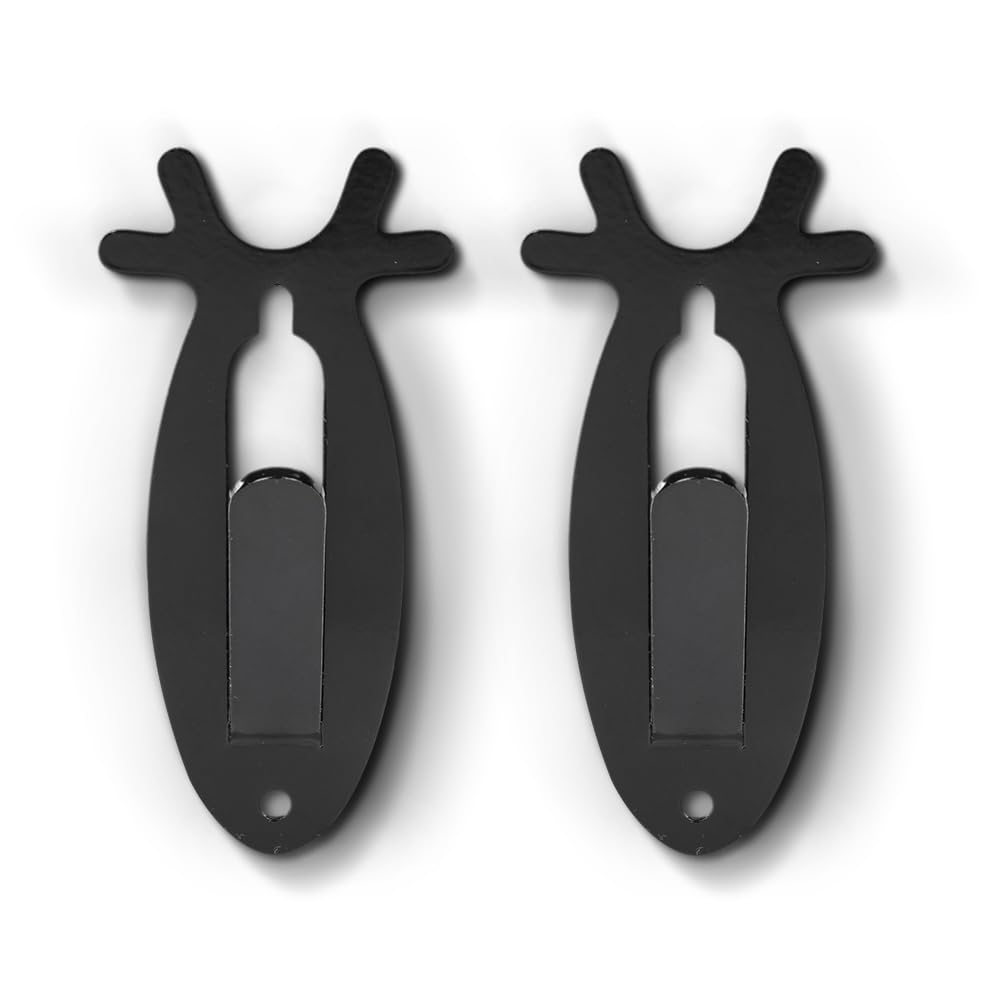 G-PLUS 2 Pack of Wall Hanger Hook European Antler Style Wall Mount Bracket for Hanging Mounting Deer, Antler S, Whitetail Deer, Mule Deer and Many Other Animals Living Room Bedroom Home Decor Black