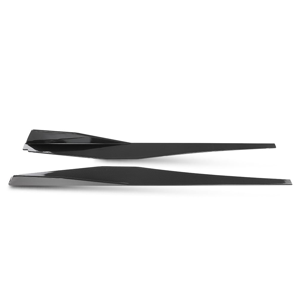 G-PLUS Side Skirts Extension Lip Splitter Compatible with Chevy Corvette C8 Stingray Z51 2-Door 2020-2023 Carbon Fiber Black