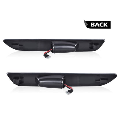 G-PLUS White LED Rear Side Marker Lights Lamps With Bulbs Compatible with Ford Mustang 2015-2022 FR3Z-15A201-A, FR3Z-15A101-A, FR3Z15A201A, FR3Z15A101A Pair Clear Lens