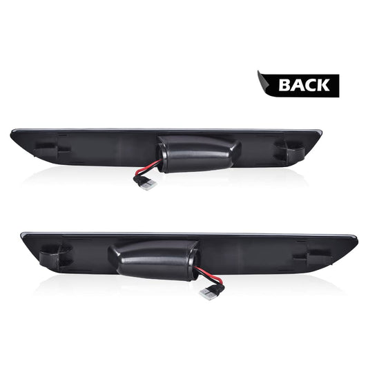 G-PLUS LED Rear Side Marker Lights Lamps Pair DARK Smoke Compatible with Ford Mustang 2015-2022 FR3Z-15A201-A, FR3Z-15A101-A, FR3Z15A201A, FR3Z15A101A