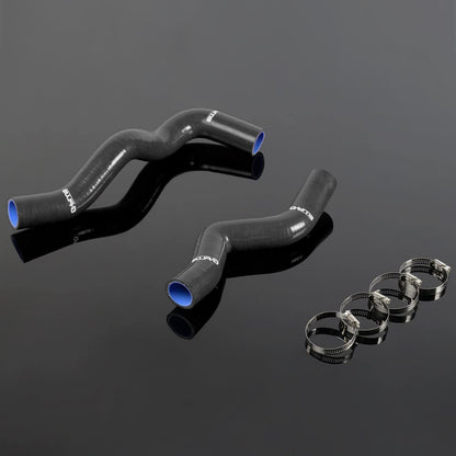G-PLUS Silicone Radiator Coolant Hose Kit Clamps Compatible With NISSAN Sentra SPEC-V SER SE-R 2000 2001 2002 2003 2004 2005 2006 Black 2PCS