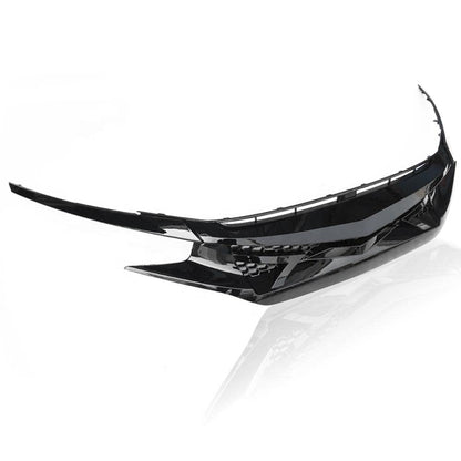 G-PLUS Compatible with Honda Civic 2019-2020 Front Bumper Hood Honeycomb Grill Black w/Eyebrow Black
