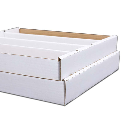 G-PLUS Trading Card Storage Box 3200 Count White Corrugated Cardboard Box Versatile Card Storage Box (Card not included)