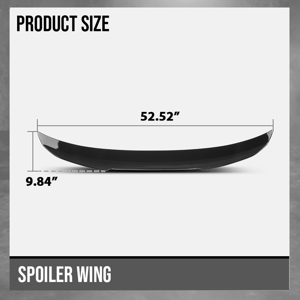 G-PLUS Rear Trunk Spoiler Wing Compatible with BMW 5 Series E60 Saloon 4-Door Model 2004 2005 2006 2007 2008 2009 2010, Fit The E60 Model Only, Not Fit E61 Touring Model Gloss Black