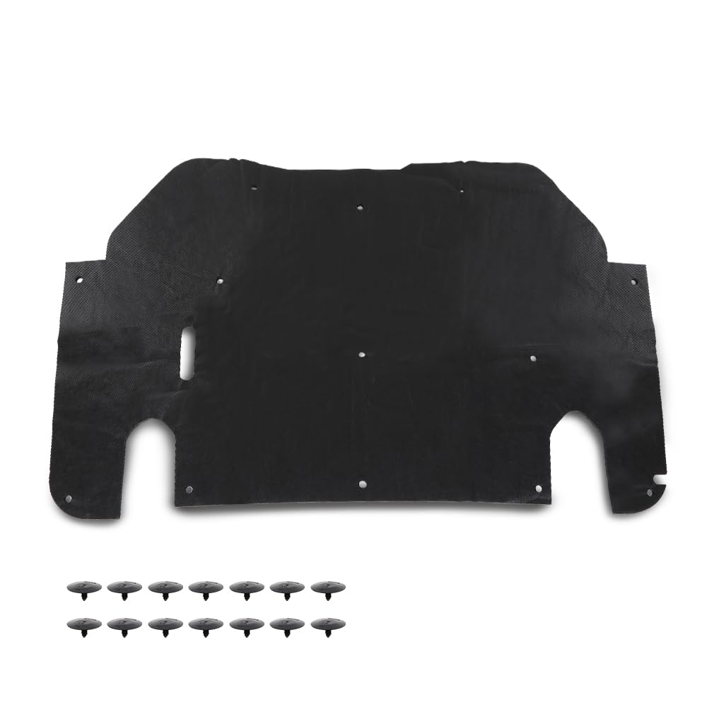 G-PLUS Engine Hood Insulation Pad Black with Clip, Compatible with 1993-1997 Ford Ranger