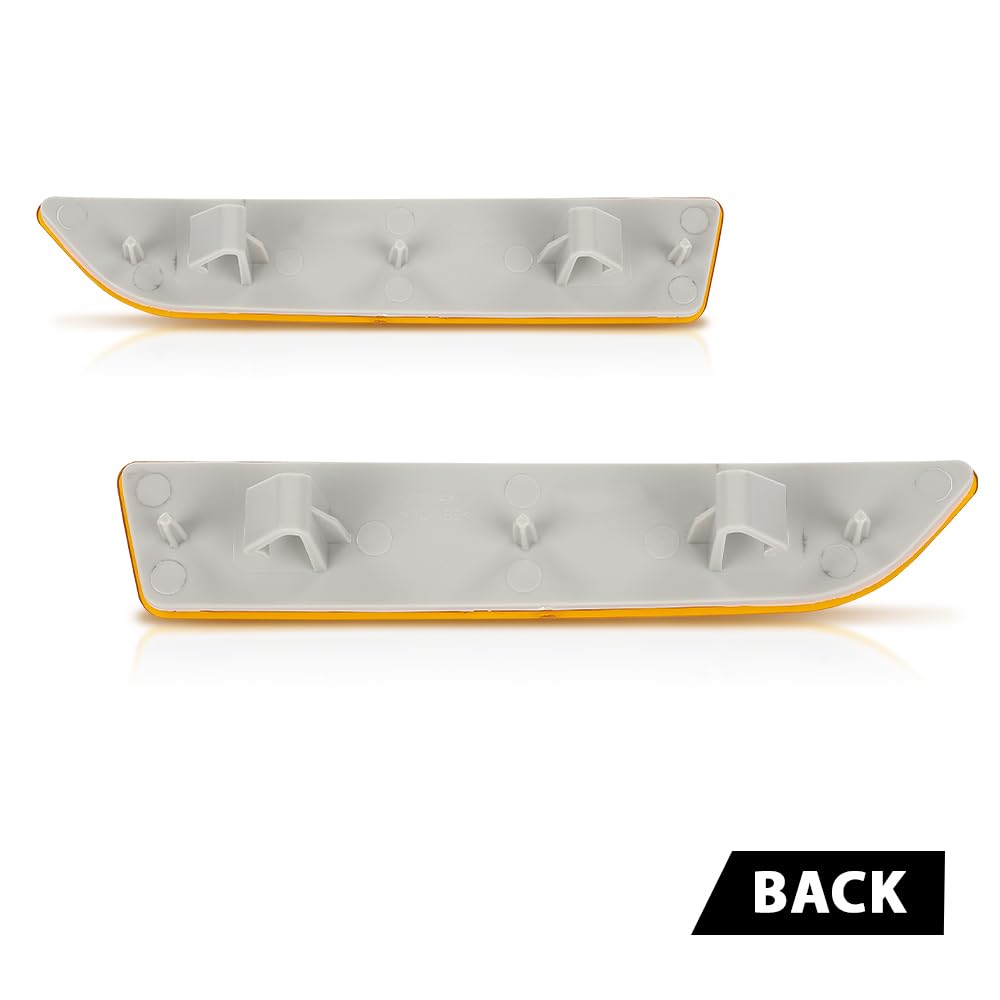 G-PLUS Pair Front Bumper Reflector, Compatible with BMW X3 E83 Base 2007-2010, LH Driver & RH Passenger 2PCS Yellow Lens