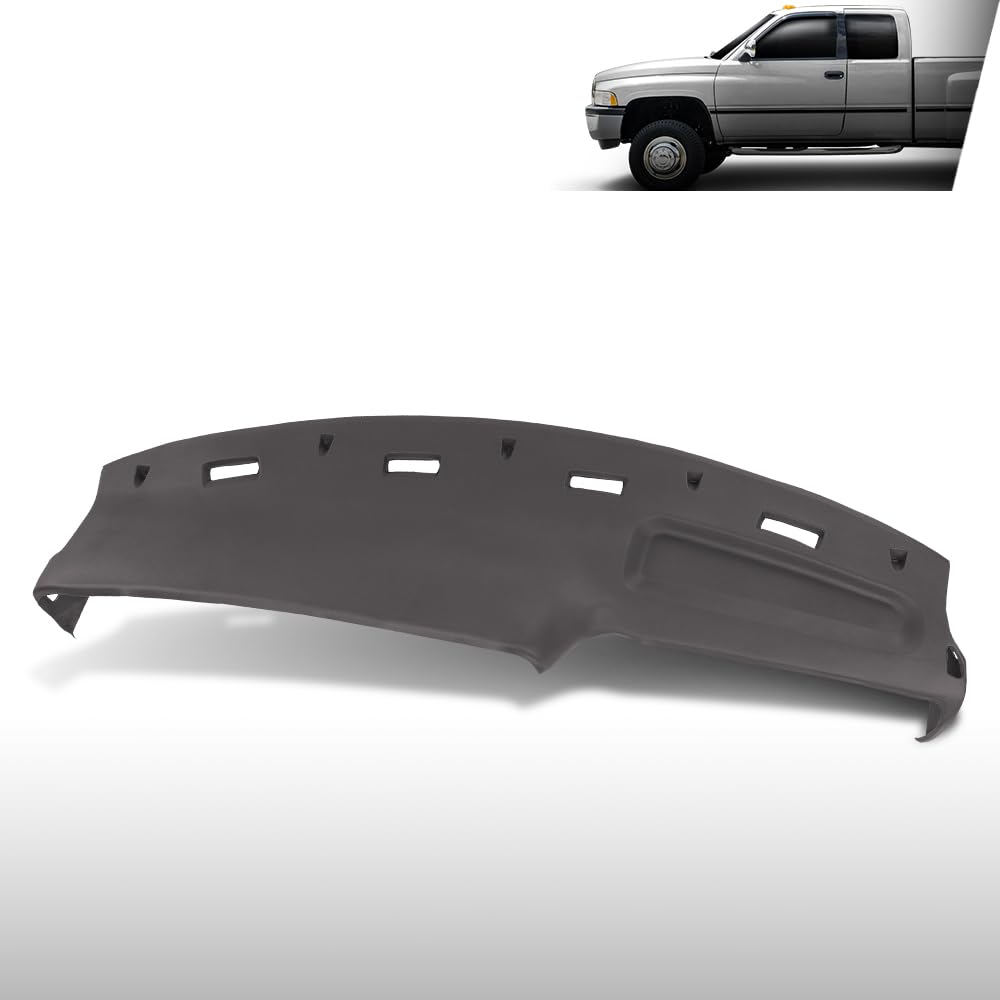 G-PLUS TPE Dash Cover Skin Dash Cover Overlay Skin Compatible with Dodge Ram 1500 2500 3500 Truck 1994 1995 1996 1997 Brown