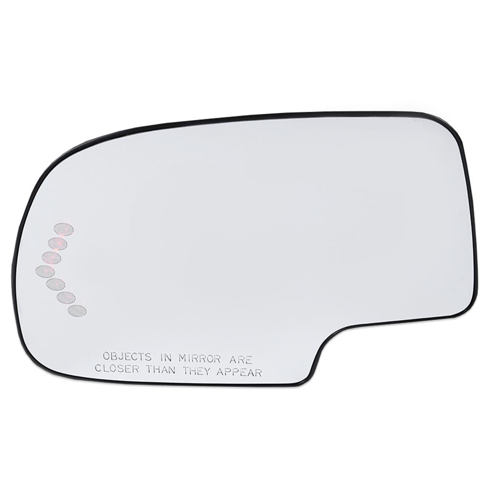 G-PLUS Heated Mirror Glass w/Turn Signal Compatible with Chevy Silverado/Chevy Tahoe/GMC Sierra/GMC Yukon/Cadillac Escalade 2003-2006 Left Side, GM1324102, 88944391