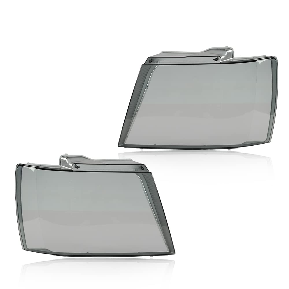 G-PLUS Headlight Lamps Protector Clear Lens Cover Smoke Compatible with 2007-2014 Chevy Tahoe Suburban 1500/2007-2013 Chevy Avalanche Suburban 2500