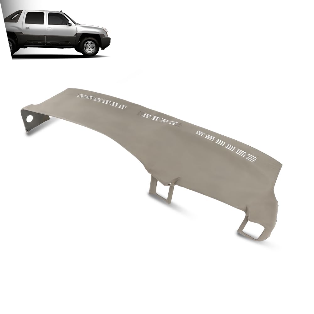 G-PLUS TPE Dash Cover Skin Cap Fit Chevy Silverado/GMC Sierra 1500 2500 1999-2006, Fit Chevy Silverado/GMC Sierra Classic 2007 Gray