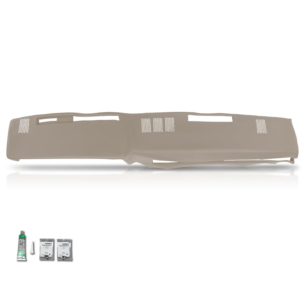 G-PLUS TPE Dashboard Dash Cover Cap w/Adhesive Compatible with Chevy GMC Full Size Pickup 1981-1987/ Chevy GMC SUV 1981-1991 Dash Board Overlay 18601NTL Beige