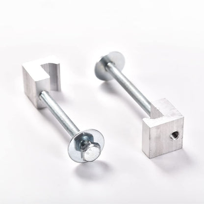 G-PLUS Truck Tool Box Mounting Kit, Rail Mounting Clamp Kit,J Hook Crossover Pickup Mounting Clamp Tiedown Universal Fit,Easy Mount-Silver (4Pcs)