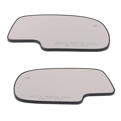 G-PLUS Mirror Glass Power Heated Compatible with Chevy Silverado 1500 1999-2006 /Fit GMC Sierra 1500 1999-2006 / Fit Cadillac Escalade 2002-2006 Driver & Passenger Side Mirror Glass Set