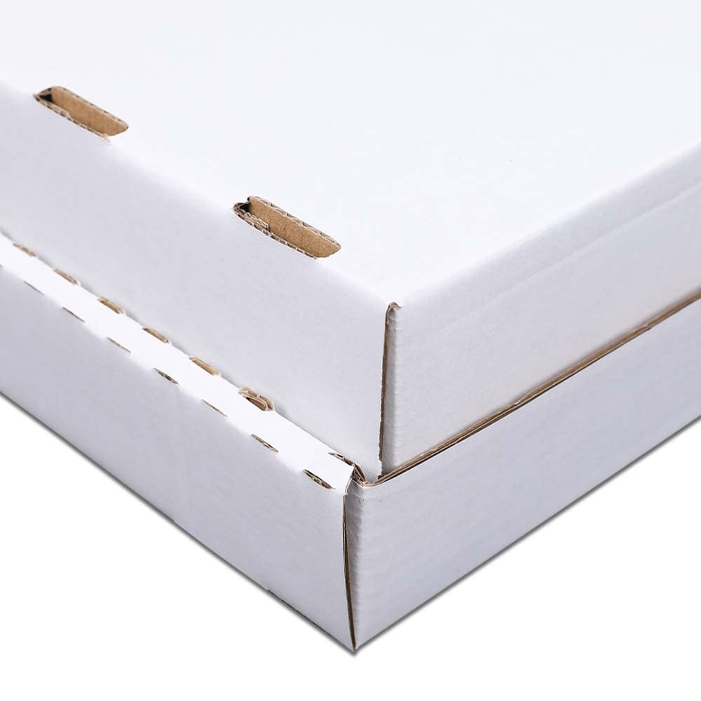 G-PLUS Trading Card Storage Box 3200 Count White Corrugated Cardboard Box Versatile Card Storage Box (Card not included)