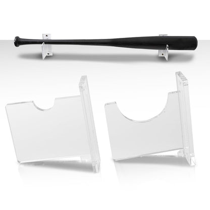 G-PLUS Baseball Bat Wall Mount for Horizontal Display, Alternative to Display Case, Clear Acrylic Mount Hanger Rack