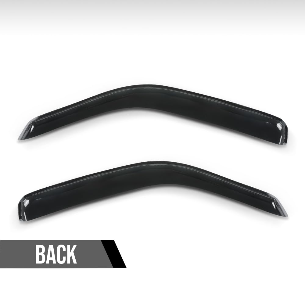 G-PLUS in-Channel Window Ventvisor Sun Rain Guards Side Wind Deflector Compatible with Chevy Express GMC Savana 4500 2009-2020 Smoky