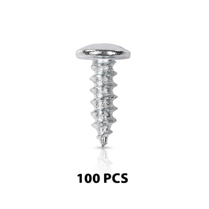 G-PLUS License Plate Screws Self Tapping Pan Head Compatible with Most Vehicles (100 Pkg)