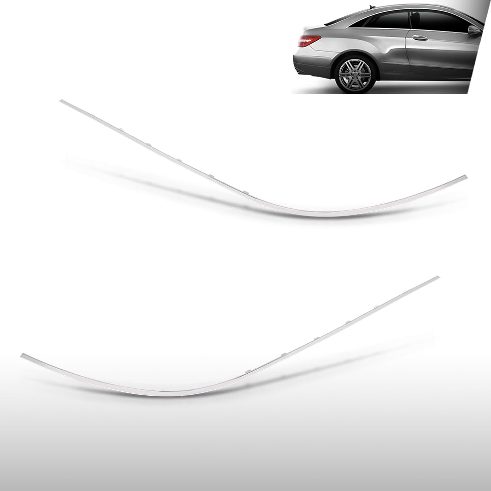 G-PLUS Rear Left and Right Bumper Trim Chrome Molding Compatible with Benz E300 4Matic Sedan 4-Door 2012-2013 Fit Benz E350 Bluetec Sedan 4-Door 2011-2013 2128852221, 2128852121 Silver