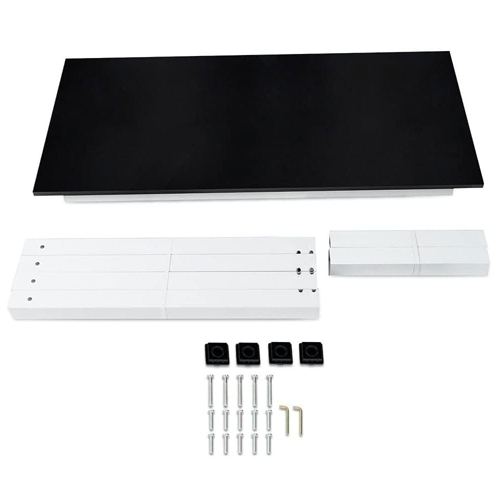 G-PLUS 55.1" Computer Desk Wood Office Table, Modern Simple Style PC Laptop Notebook Study Writing Table for Home Office Workstation Black Color