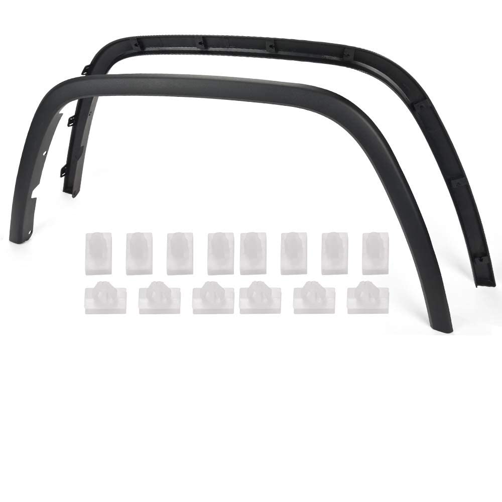 G-PLUS Front Driver & Passenger Side Fender Flares Compatible With Jeep Grand Cherokee 2011-2016 Wheel Opening Molding Trim Black