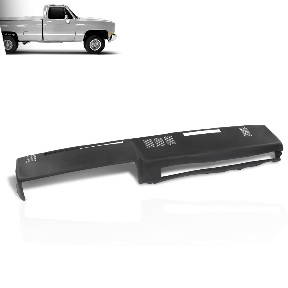 G-PLUS TPE Dashboard Dash Cover Compatible with Chevy GMC Full Size Pickup 1981-1987, Fit Chevy GMC SUV 1981-1991 Black
