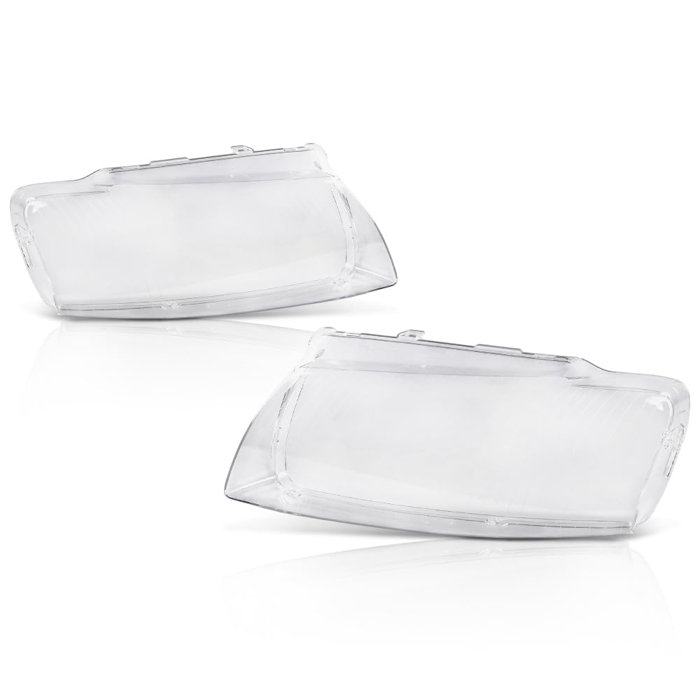 G-PLUS Headlight Lens Cover Compatible with Audi A8 D3 2005-2010 Left & Right Pair Front Headlamp Lens Cover Clear
