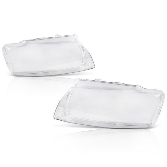 G-PLUS Headlight Lens Cover Compatible with Audi A8 D3 2005-2010 Left & Right Pair Front Headlamp Lens Cover Clear
