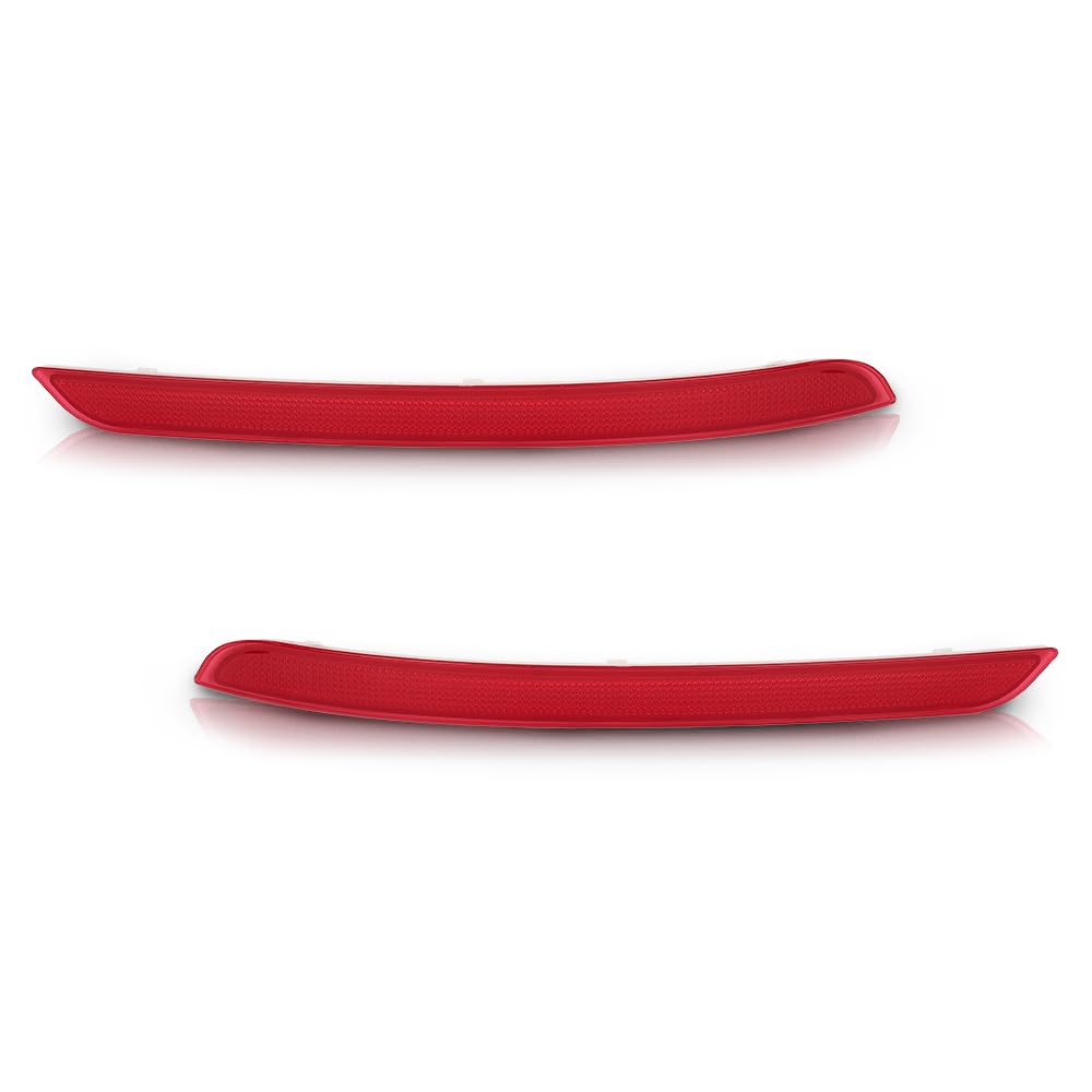 G-PLUS Pair Left & Right Bumper Reflectors Compatible with Benz GLE350 4Matic Sport Utility 4-Door 2016-2017 1668200174, 1668200074 Red