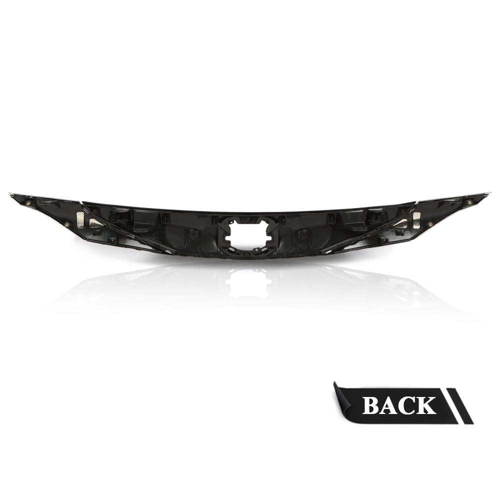G-PLUS Front Bumper Upper Hood Grill Compatible with Toyota Sienna 2021-2022 Gloss Black/Silver