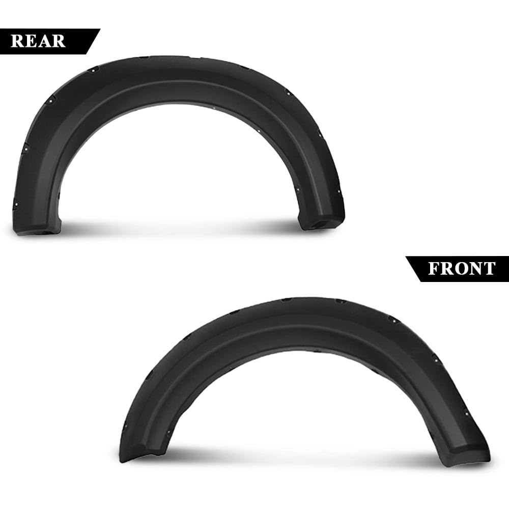G-PLUS 4pcs Fender Flares Compatible with Ford F150 2015-2017 Styleside Models Only with 67.0" 78.8" 97.4" Bed(Not fit w/68T Technology Package/Sensors for lane changing) Smooth Riveted