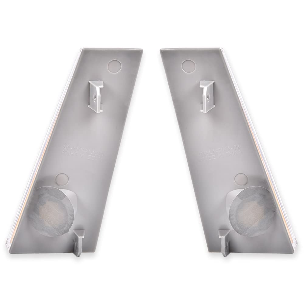 G-PLUS Side Marker Turn Light Lenses Compatible with Chevy Malibu & El Camino 1978-1979 Clear & Amber Lens Gray Housing Side Marker Lamps Cover 913607 913608 5969443 5969445