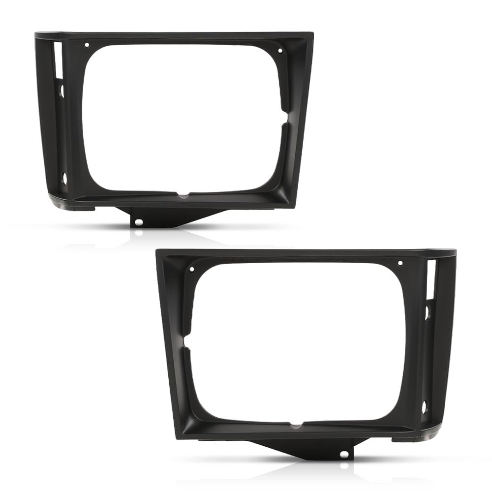G-PLUS Headlight Door Set with Corner Light Hole Compatible with Chevy S10 Base 1982-1990/Fit GMC S15 Base Jimmy Sierra Grande 1982-1990 15653682 15653681 GM2513127 GM2512127