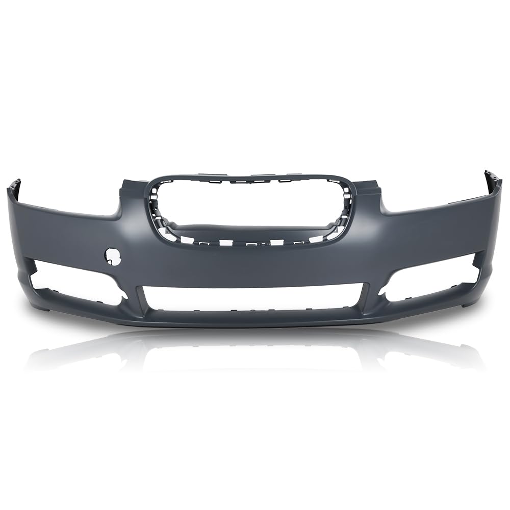 G-PLUS Front Bumper Cover Compatible with Jaguar XF Supercharged 2009-2011 w/Tow Hook Hole & Fog Light Holes & Parking Aid Sensor Holes, C2Z8838XXX, JA1000142, Black