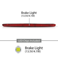 G-PLUS LED Third Brake Light for Benz C-Class W203 Sedan 2001-2007 Red Lens Clear Housing Product Features