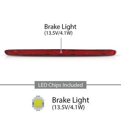 G-PLUS LED 3rd Third Brake Light Compatible with Benz C-Class W203 Sedan & AMG 2001-2007, Not Fit W203 Wagon Models, High Mount Cargo Light, Red Lens Clear Housing, A2038201456, 2038201456