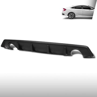 G-PLUS Rear Diffuser Compatible with Honda Civic 4-Door Sedan Only 2016 2017 2018 2019 2020 2021 Rear Bumper Diffuser Black