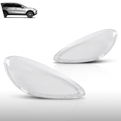 G-PLUS Headlight Lens Cover Compatible with Porsche Cayenne 958 Model 2011-2014 Left & Right Pair Front Headlamp Lens Cover Clear