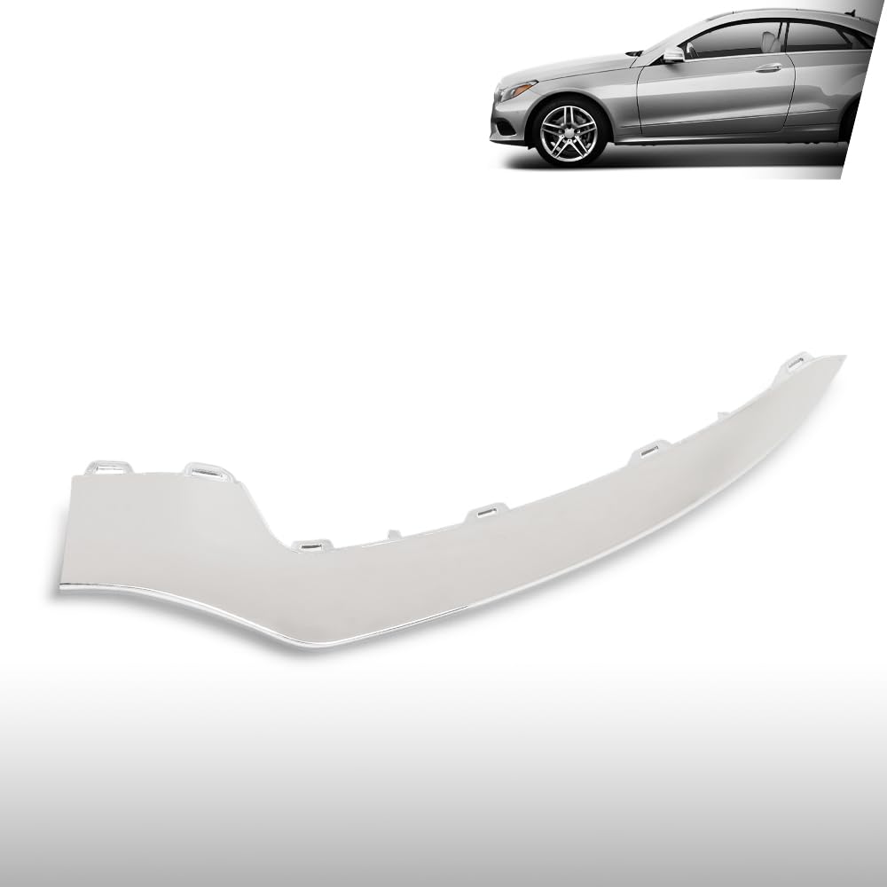 G-PLUS Front Left Driver Side Bumper Trim Molding Compatible with Benz E350 4Matic / Base Coupe 2014 Fit Benz E550 Base 2014-2017 2078850774, MB1046131 Silver