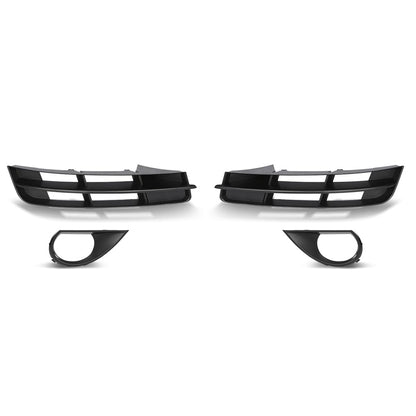 G-PLUS Front Bumper Lower Fog Light Grille Covers Pair Compatible with Audi Q7 Standard Base Model 2010 2011 2012 2013 2014 2015 (Not Fit Audi Q7 S-Line Model) 4L0807681B, 4L0807682B Black