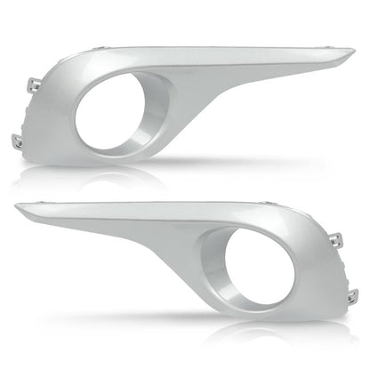 G-PLUS Front Fog Light Lamp Cover Trim Pair, Compatible with Toyota Highlander 2011 2012 2013 TO1038154 TO1039154 814810E060 814820E080, Driver & Passenger Side Fog Light Trim Silver