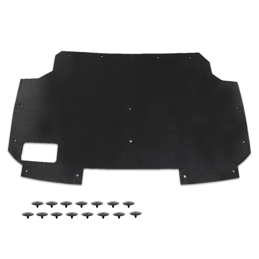 G-PLUS Black Hood Insulation Pad with Clips Compatible with Ford F150 F250 F350 Bronco 1987-1991