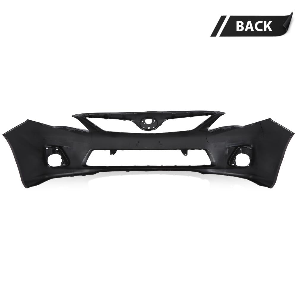 G-PLUS Primed Front Bumper Cover Fascia Compatible with Toyota Corolla Base CE L LE 2011 2012 2013, 5211903901, TO1000372, Black