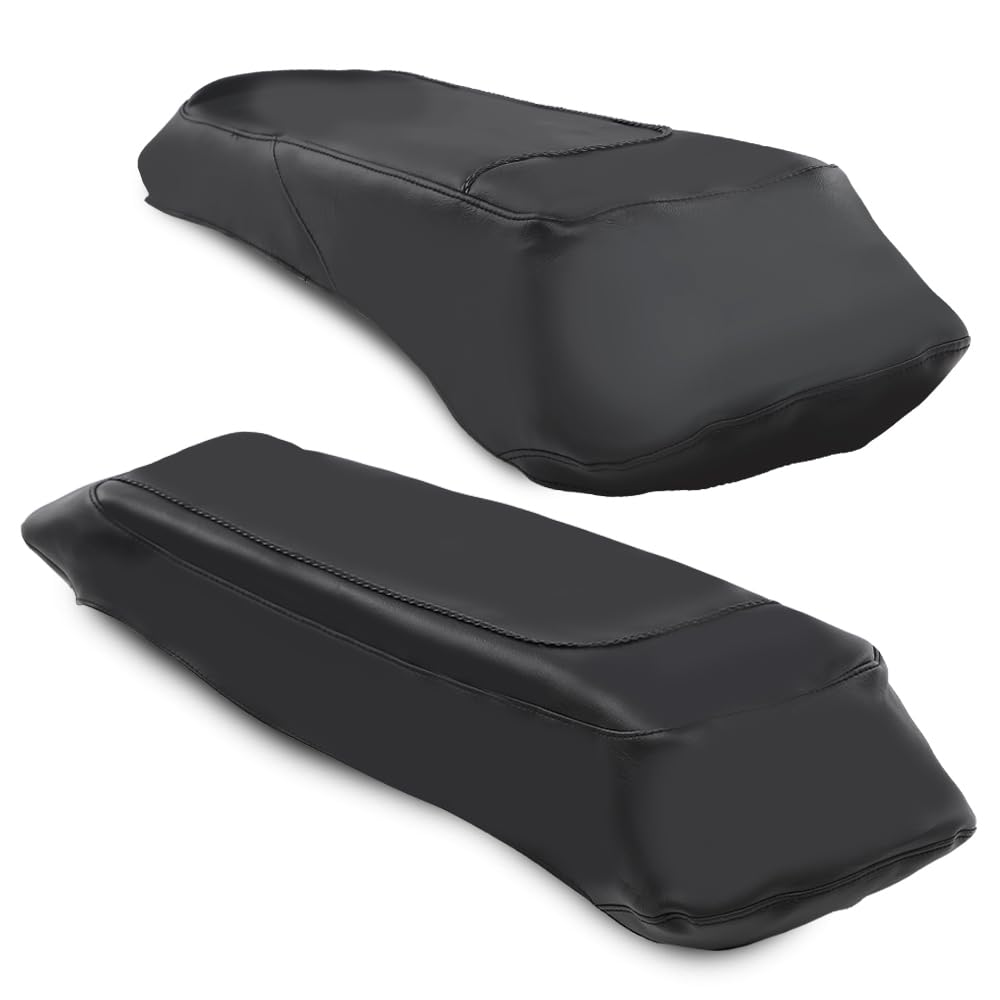 G-PLUS Pair Plain Hard Leather Saddlebag Speaker Lid Covers Fit 1993-2013 Touring Road King Electra Road Street Glide